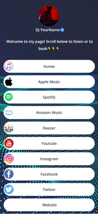 Linkinbio page created with ContactInBio